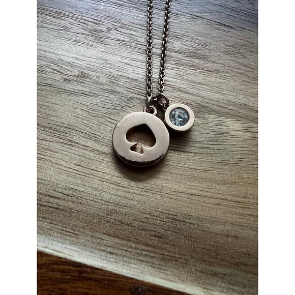 Kate spade rose gold necklace with heart shaped pendant charm - Picture 3 of 6
